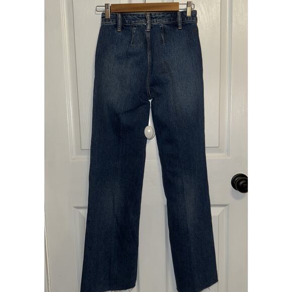 PILCRO Anthropologie Vintage Column High Rise Wide Leg Jeans Raw Hem Size 24P - Picture 6 of 6